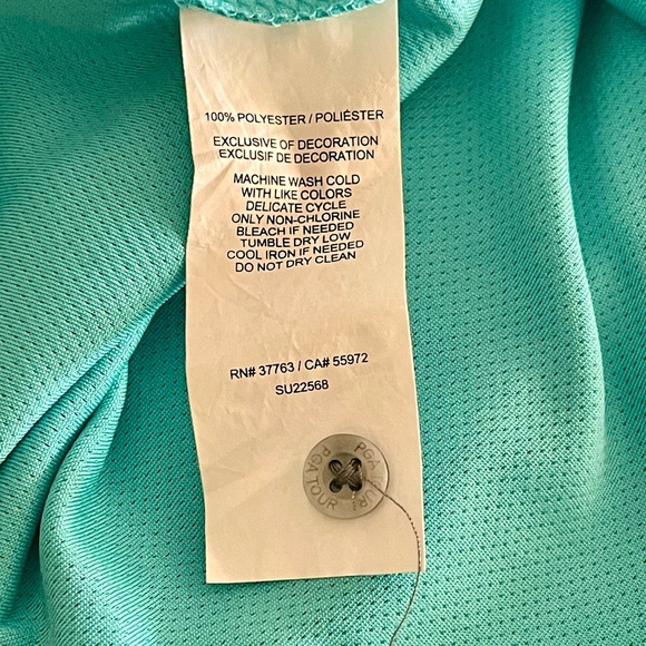 Men’s golf polo. PGA Tour Airflux. Size small. Aqua / teal color - Picture 6 of 7